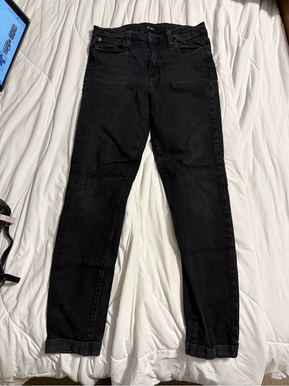 Hudson Blair High Rise Super Skinny Crop Jeans - Black